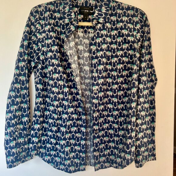J. Crew Lightweight Elephant Blouse Size 8P - Picture 3 of 4